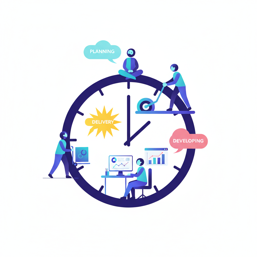 Web development lifecycle illustration