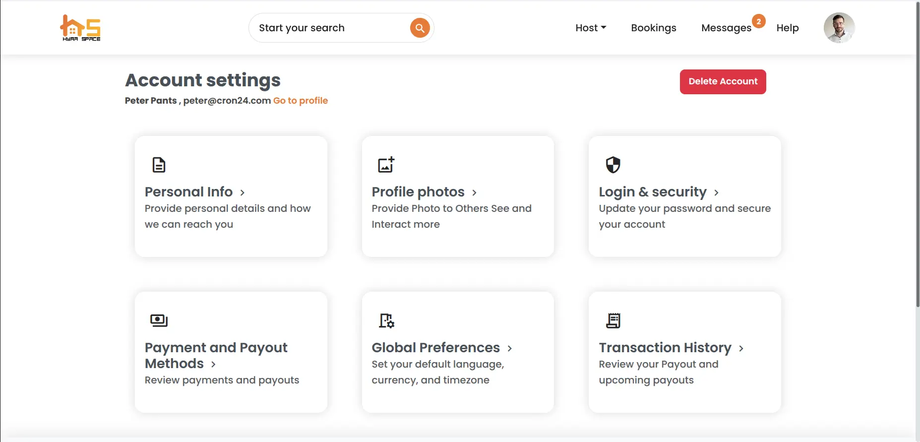 Account Settings interface 5