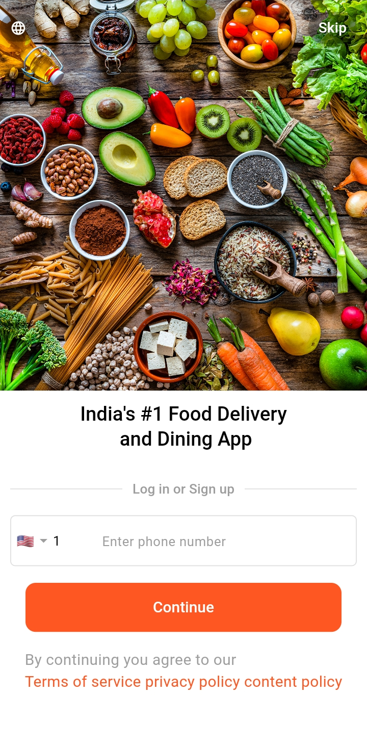 Restaurant App interface 2