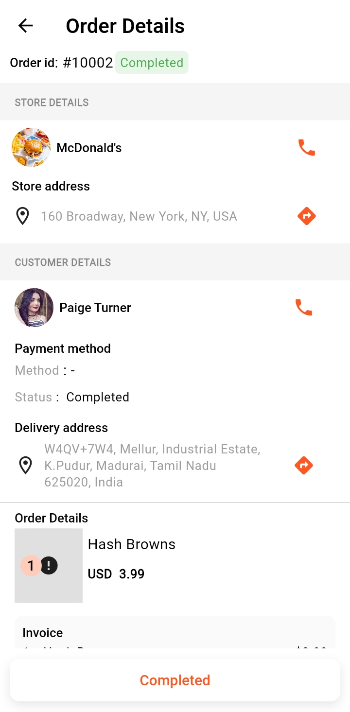 Order Tracking interface 5